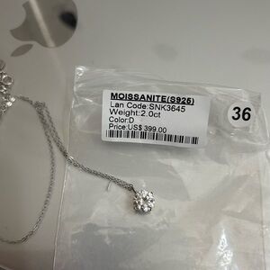 Moissanite and Sterling Silver 2 Carat Necklace